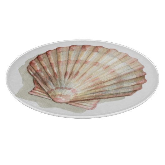 Roze en Cream Seashell Snijplank (Hoek)