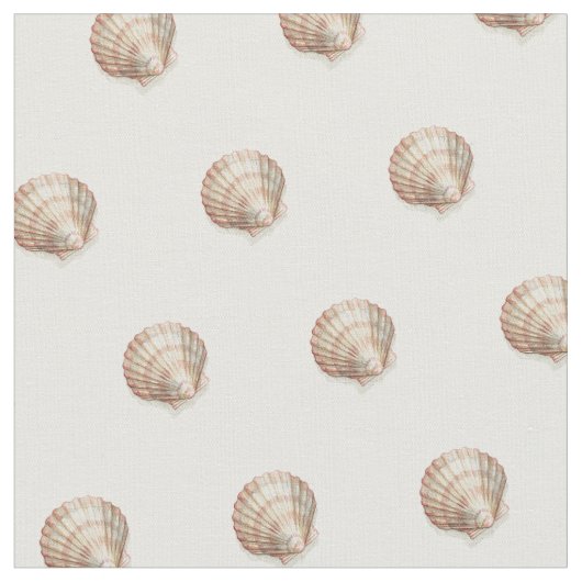 Roze en Cream Seashell Stof (Close Up)