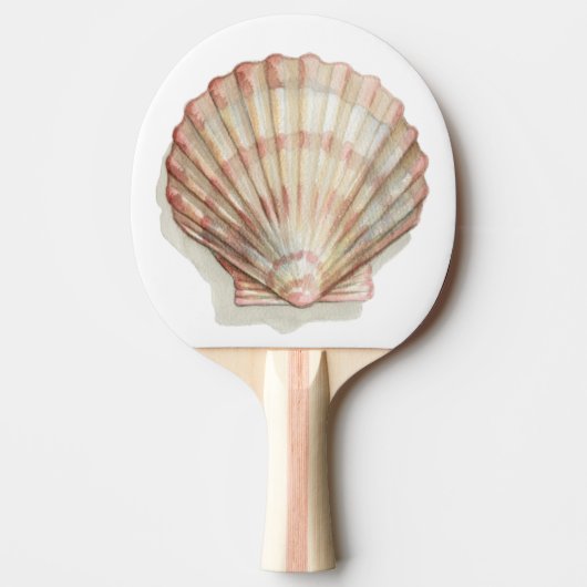 Roze en Cream Seashell Tafeltennisbatje (Voorkant)