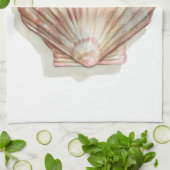 Roze en Cream Seashell Theedoek (Gevouwen)