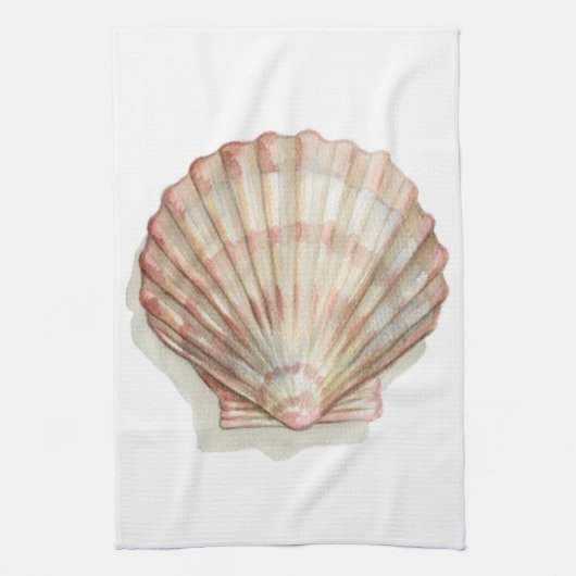 Roze en Cream Seashell Theedoek (Verticaal)