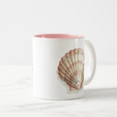 Roze en Cream Seashell Tweekleurige Koffiemok (Voorkant rechts)