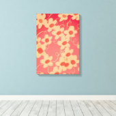 Roze en Creamy Blossom Canvas Afdruk (Insitu (Houten vloer))