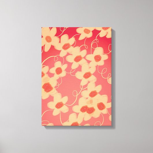Roze en Creamy Blossom Canvas Afdruk (Voorkant)