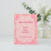 Roze en Crème Anjer Vintage Print Aankondigingskaart (Staand voorkant)