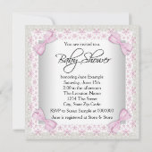 Roze en crème Baby shower Kaart (Achterkant)