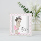 Roze en crème Baby shower Kaart (Staand voorkant)