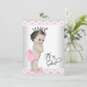 Roze en crème Baby shower Kaart (Staand voorkant)