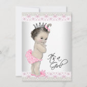 Roze en crème Baby shower Kaart (Voorkant)