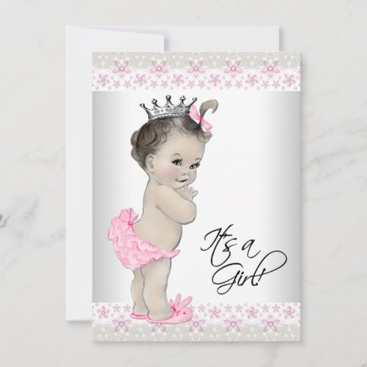Roze en crème Baby shower Kaart (Voorkant)