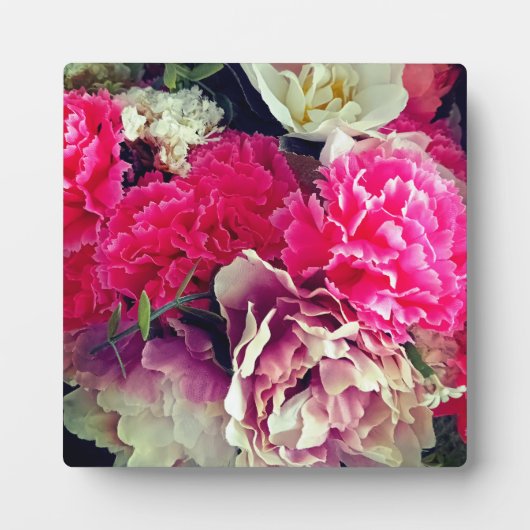 Roze en crème bloemen fotoplaat (Voorkant)