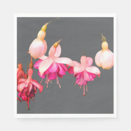 Roze en crème bloemen servet