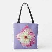 Roze en crème bloemen tote bag (Achterkant)