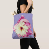 Roze en crème bloemen tote bag (Dichtbij)