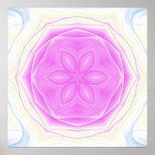 Roze en Crème caleidoscopische Mandala Art Poster (Voorkant)