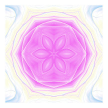 Roze en Crème caleidoscopische Mandala Art