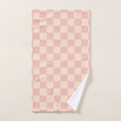 Roze en Crème Checkerboard Bad Handdoek (Handdoek)