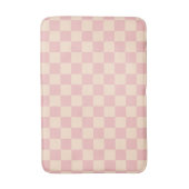 Roze en Crème Checkerboard Badmat (Voorkant Verticaal)