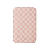 Roze en Crème Checkerboard Badmat (Voorkant Verticaal)