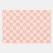 Roze en Crème Checkerboard Inpakpapier Vel (Voorkant)