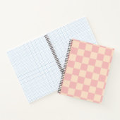 Roze en Crème Checkerboard Notitieboek (Binnen)