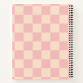 Roze en Crème Checkerboard Notitieboek (Achterkant)