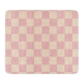 Roze en Crème Checkerboard Snijplank (Voorkant)