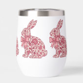 Roze en Crème Chinoiserie Paashaas (Achterkant)