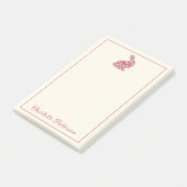 Roze en Crème Chinoiserie Paashaas Post-it® Notes (Schuin)