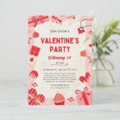 Roze en Crème Cute Valentijnsdag Feestkaart Feestdagenkaart (Staand voorkant)