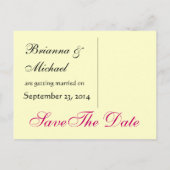 Roze en Crème Damast Save Datum Aankondigingskaart (Achterkant)