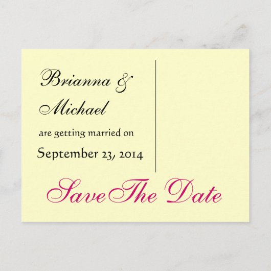 Roze en Crème Damast Save Datum Aankondigingskaart (Achterkant)