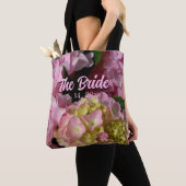 Roze en Crème Hydrangea's de Bruid Tote Bag (Dichtbij)