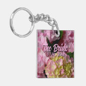 Roze en Crème Hydrangea's voor de Bruid Sleutelhanger (Voorkant Links)