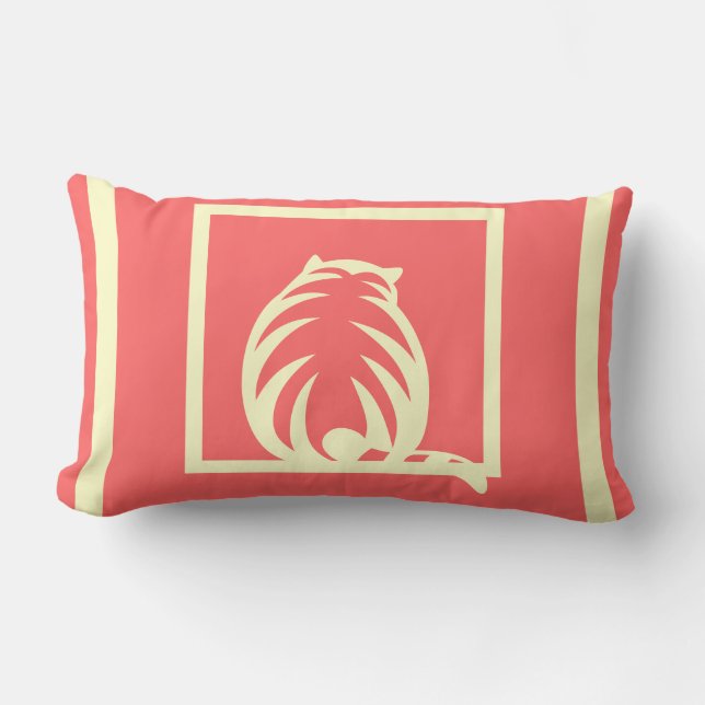 roze en crème KATTEN moderne kussen (Voorkant)