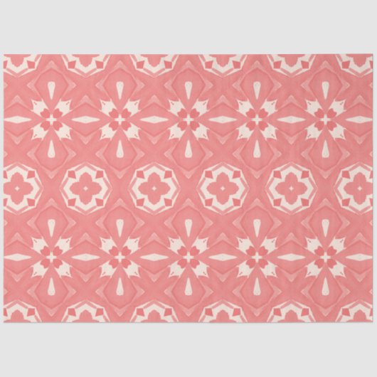 Roze en crème kleur art deco decoupage papier (Voorkant)