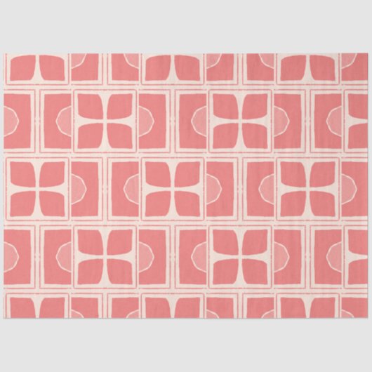 Roze en crème kleur art deco decoupage papier (Voorkant)