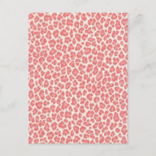 Roze en Crème Luipaardprint Geschenken Briefkaart