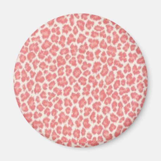 Roze en Crème Luipaardprint Geschenken Magneet (Voorkant)