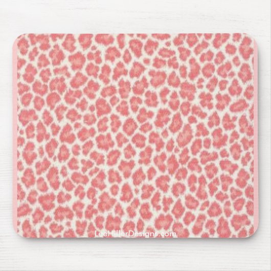 Roze en Crème Luipaardprint Geschenken Muismat (Voorkant)