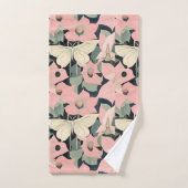 Roze en crème - Luna Moth en Moonflower Bad Handdoek (Handdoek)