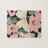 Roze en crème - Luna Moth en Moonflower Legpuzzel (Horizontaal)