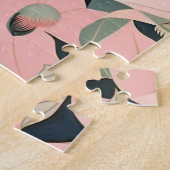 Roze en crème - Luna Moth en Moonflower Legpuzzel (Zijkant)