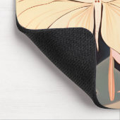 Roze en crème - Luna Moth en Moonflower Muismat (Hoek)