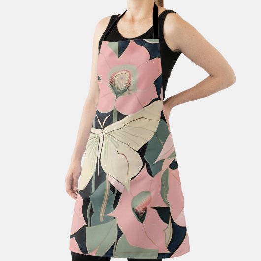 Roze en crème - Luna Moth en Moonflower Schort (Insitu)