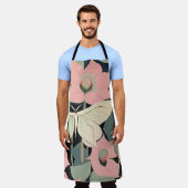 Roze en crème - Luna Moth en Moonflower Schort (Gedragen)