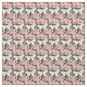Roze en crème - Luna Moth en Moonflower Stof (Swatch)