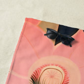 Roze en crème - Luna Moth en Moonflower Strandlaken (In situ)