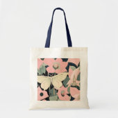 Roze en crème - Luna Moth en Moonflower Tote Bag (Voorkant)