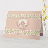 Roze en crème met droog Roos Kaart (Gele Bloem)